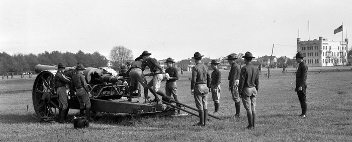 citadel coastal artillery cadets drilling circa 1923